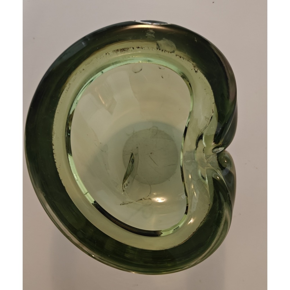 Vintage MCM Murano Glass green Ashtray